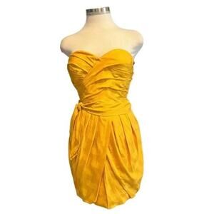 MARC BY MARC JACOBS Yellow / Gold Bustier Mini Dress‎ Size 2